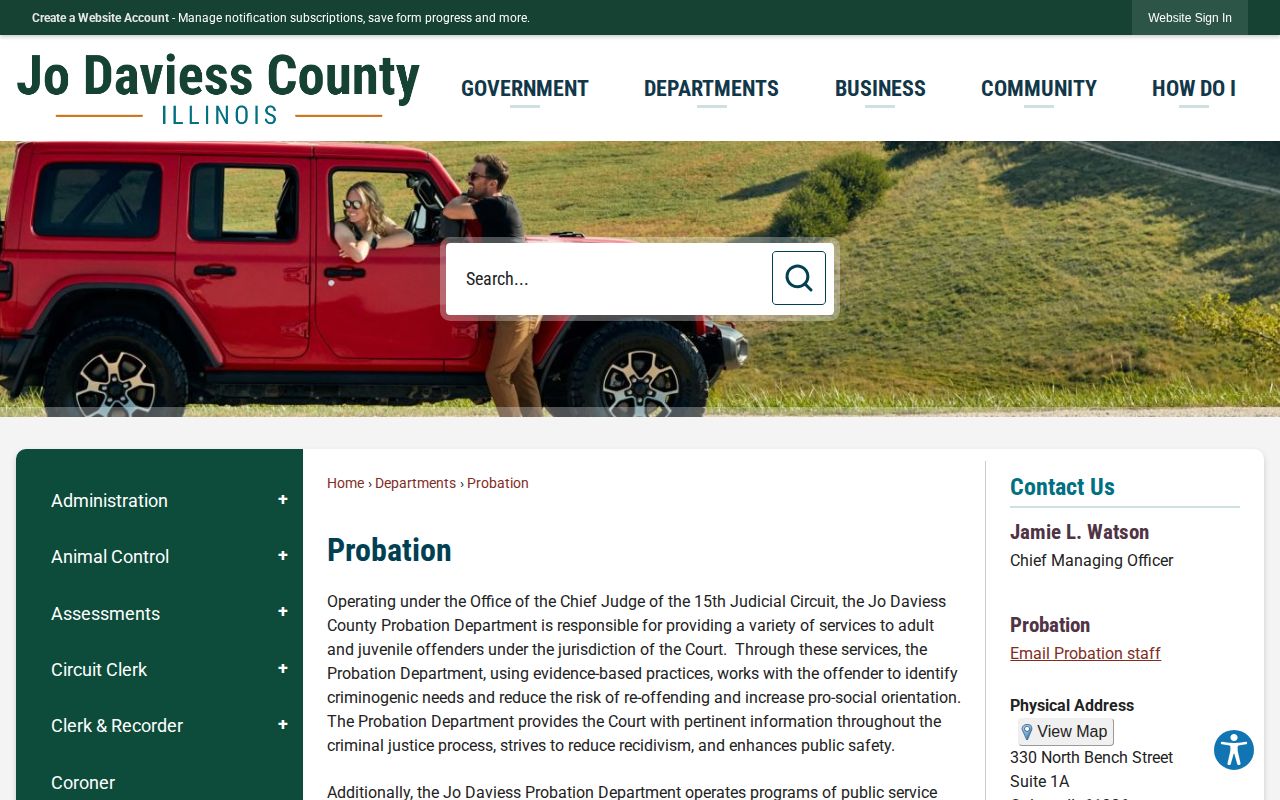 Jo Daviess County probation and work release information